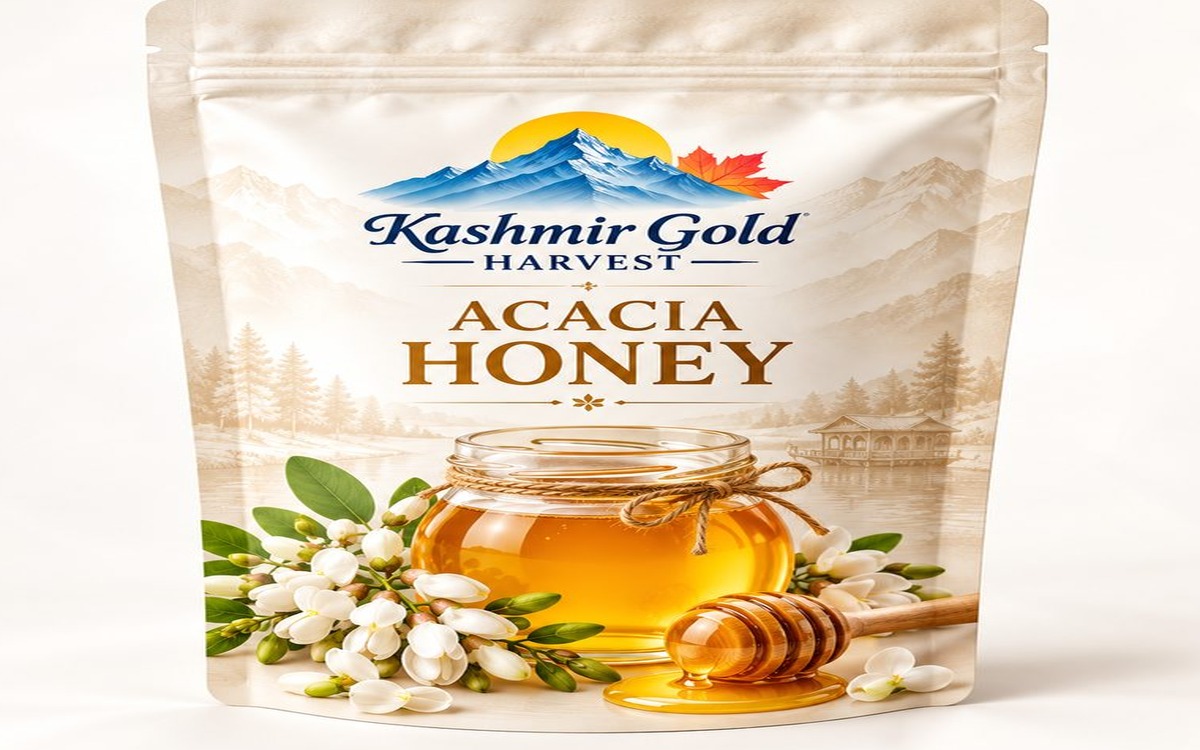 Front angle of raw Jamun Honey jar