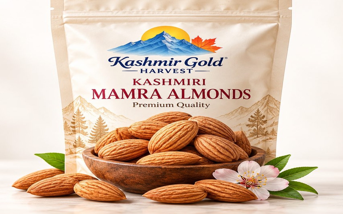 Front angle of Kashmiri Mamra Badam pack