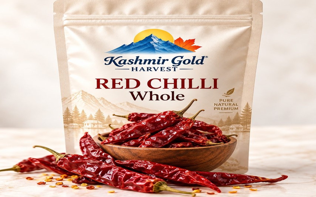 Kashmir Gold Harvest Red Chilli packaging front angle