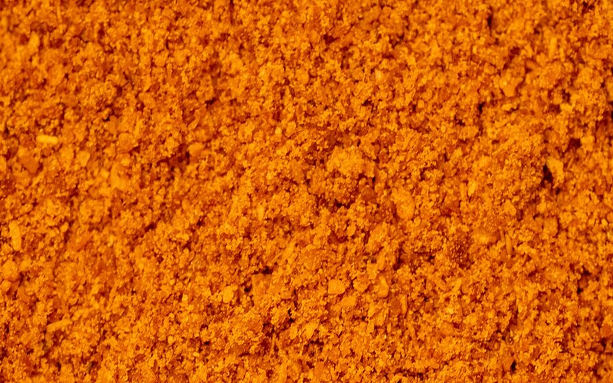 Top down angle of pure red chilli powder
